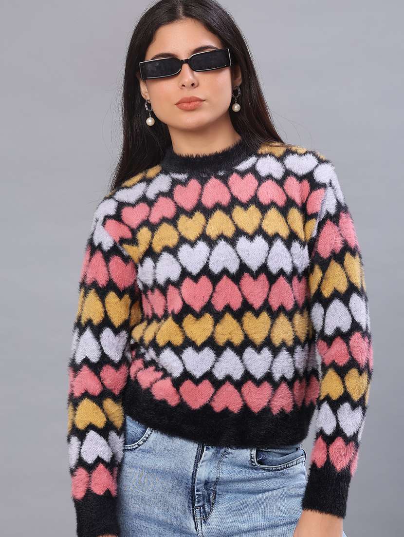 women self design long sleeve pullover