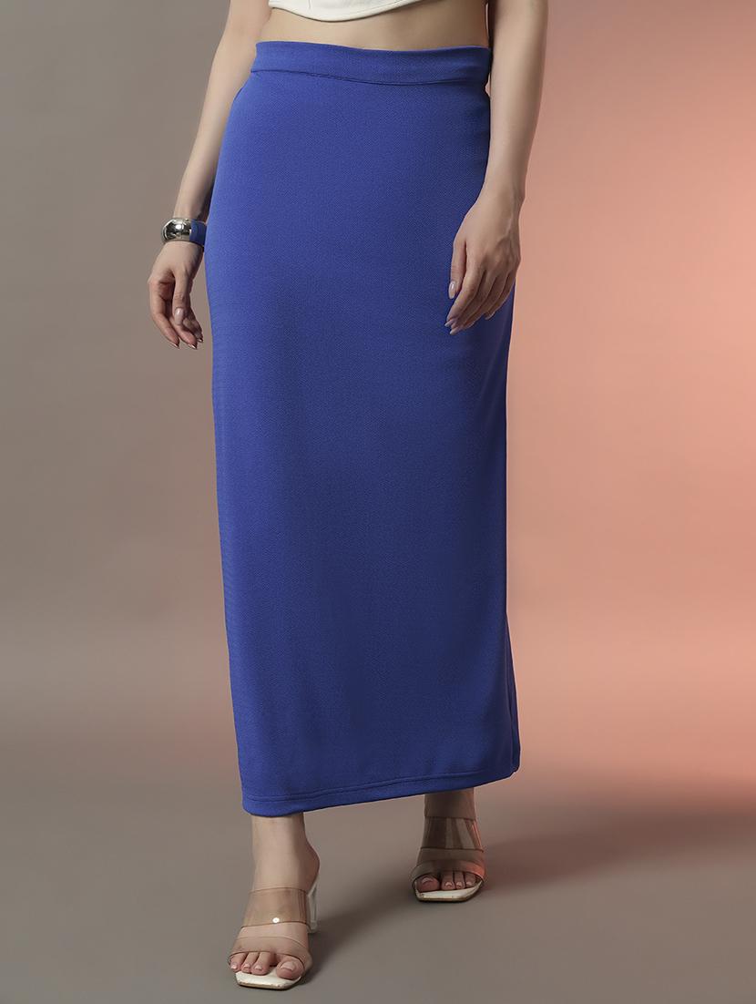 women solid high rise bodycon maxi skirt - 22006897 - Zoom Image - 0
