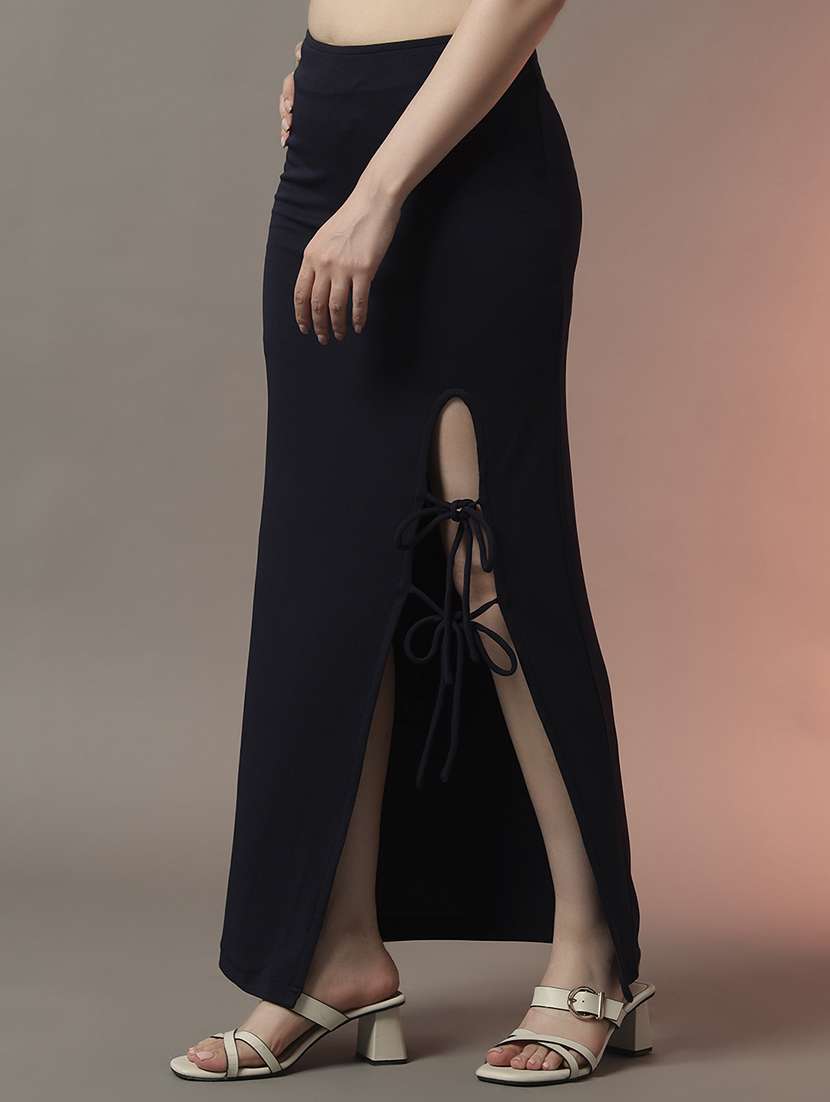 women solid high rise bodycon maxi skirt - 22006901 -  Standard Image - 2