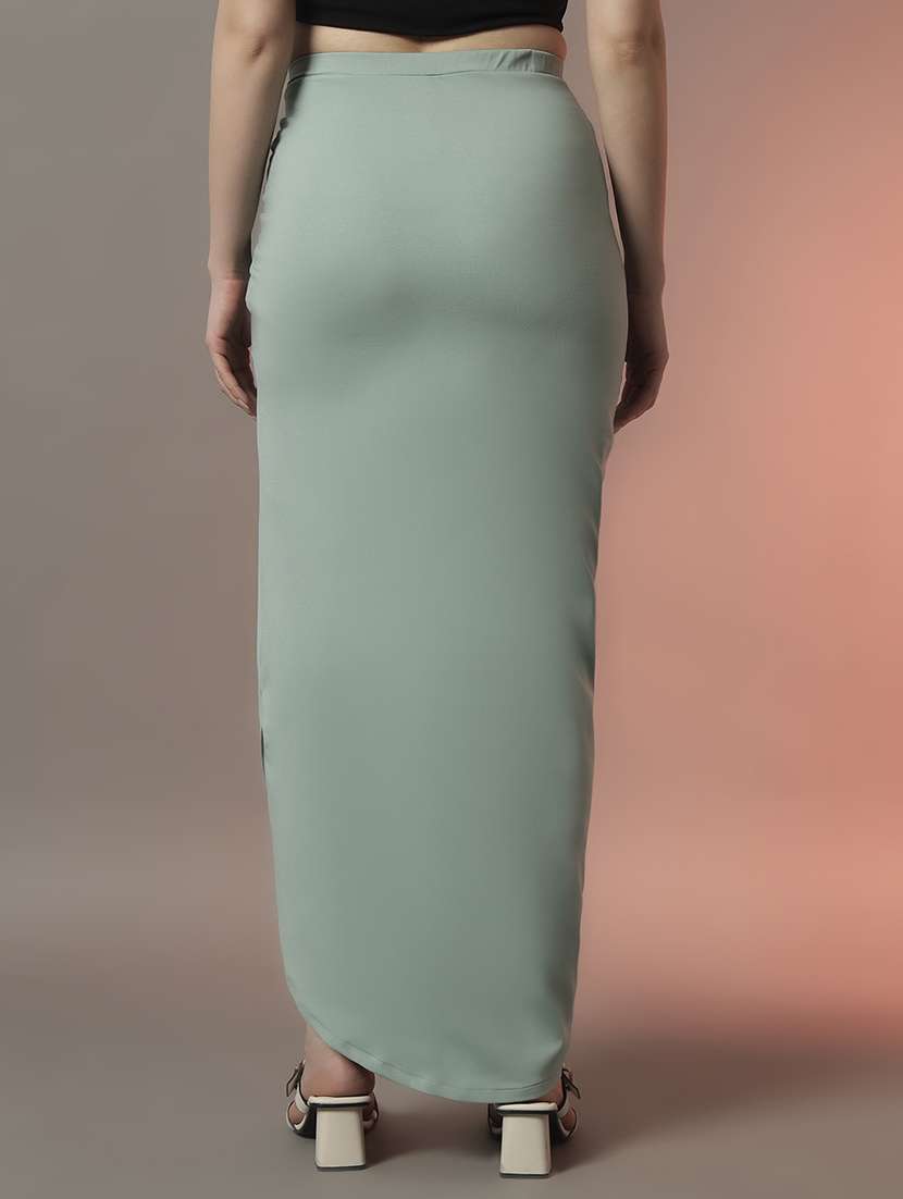 women solid high rise tulip maxi skirt - 22006902 - Standard Image - 2
