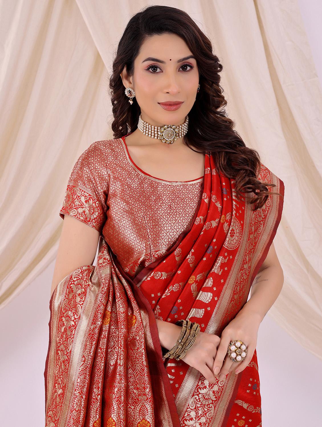 women self design kanjivaram saree with blouse - 22006936 - Standard Image - 2