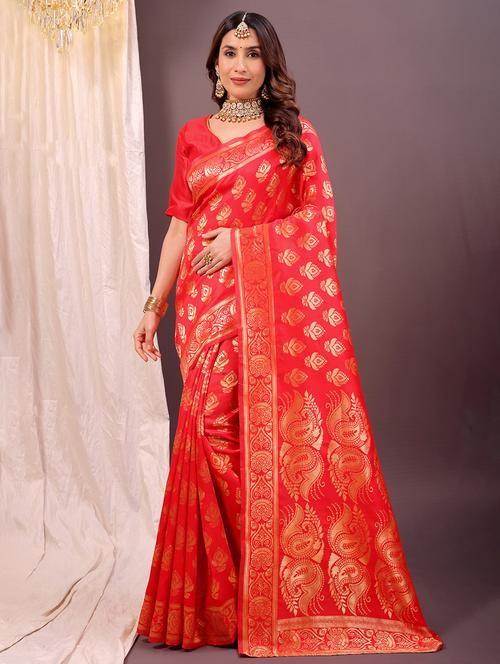 women self design banarasi saree with blouse - 22007004 -  Standard Image - 0