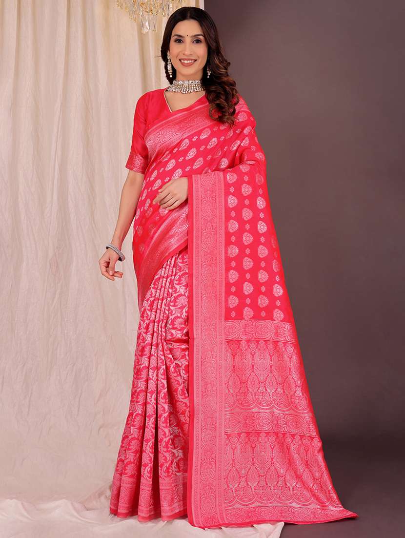 women self design banarasi saree with blouse