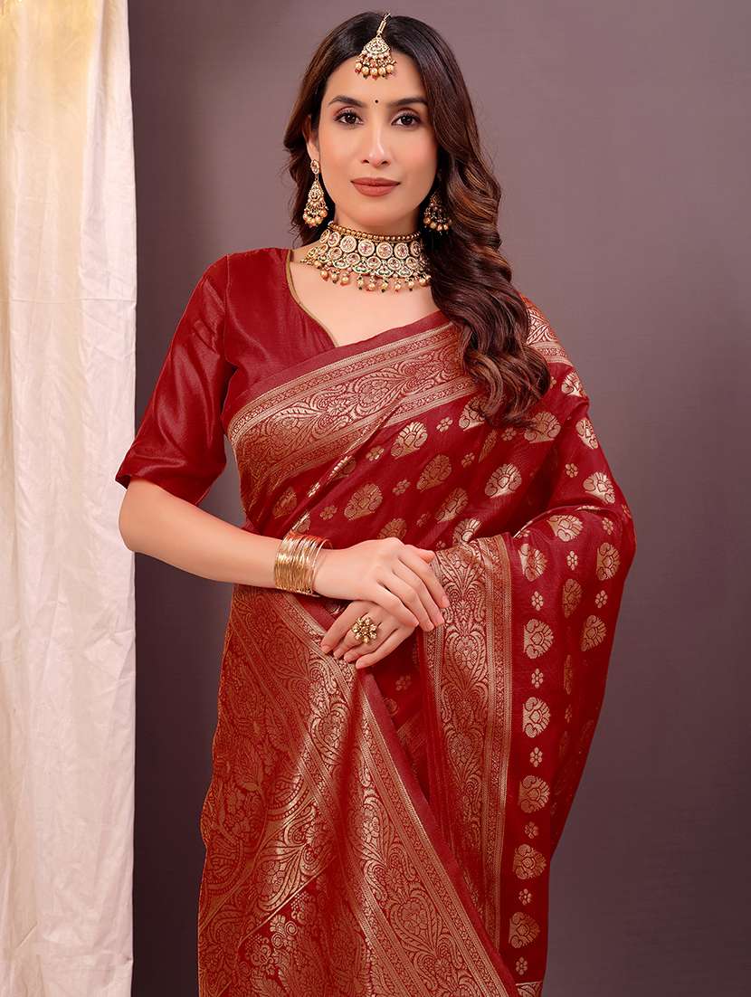 women self design banarasi saree with blouse - 22007030 - Standard Image - 2