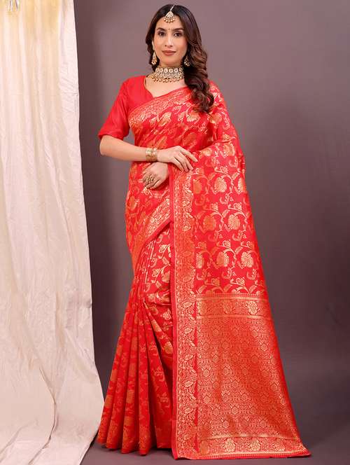 women self design banarasi saree with blouse - 22007034 -  Standard Image - 0