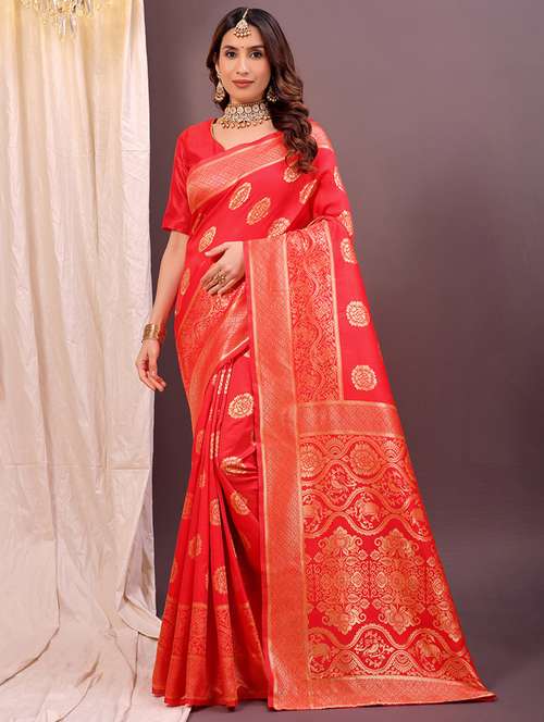 women self design banarasi saree with blouse - 22007039 -  Standard Image - 0