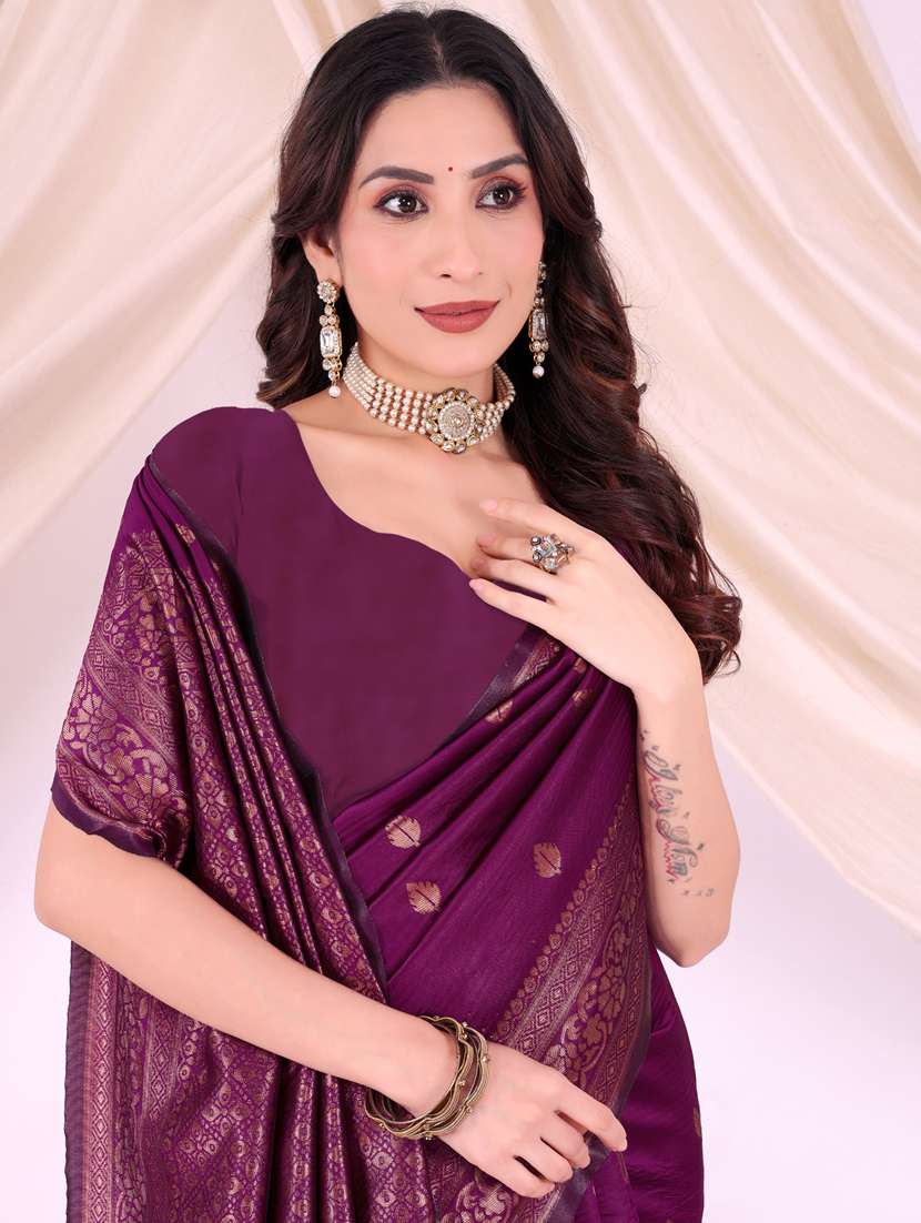 women self design banarasi saree with blouse - 22007050 -  Standard Image - 2