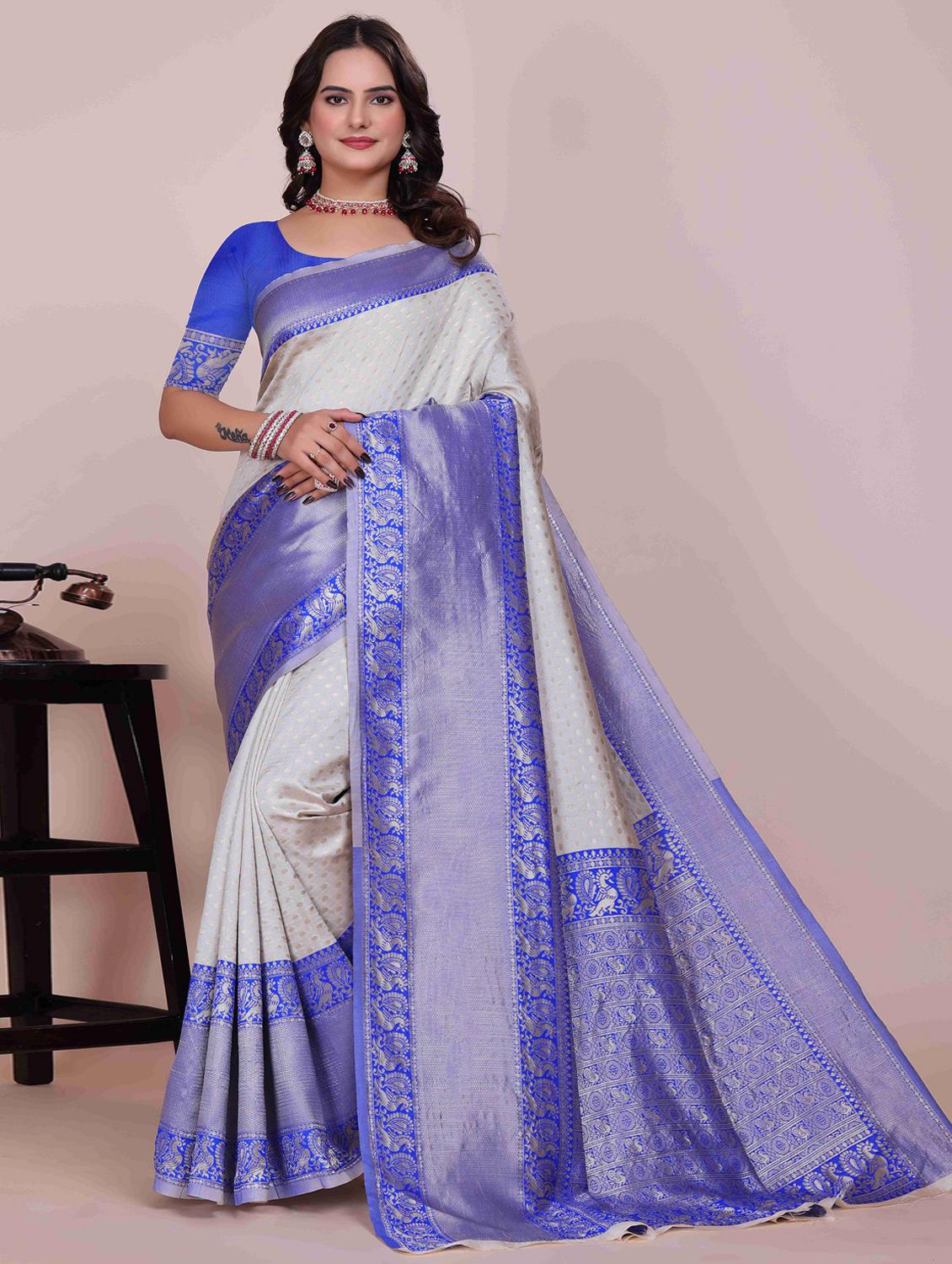 women self design banarasi saree with blouse - 22007061 - Zoom Image - 0