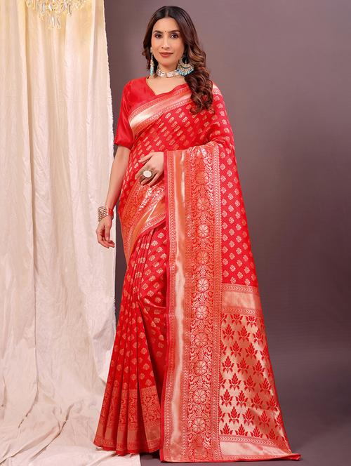 women self design banarasi saree with blouse - 22007069 - Standard Image - 0