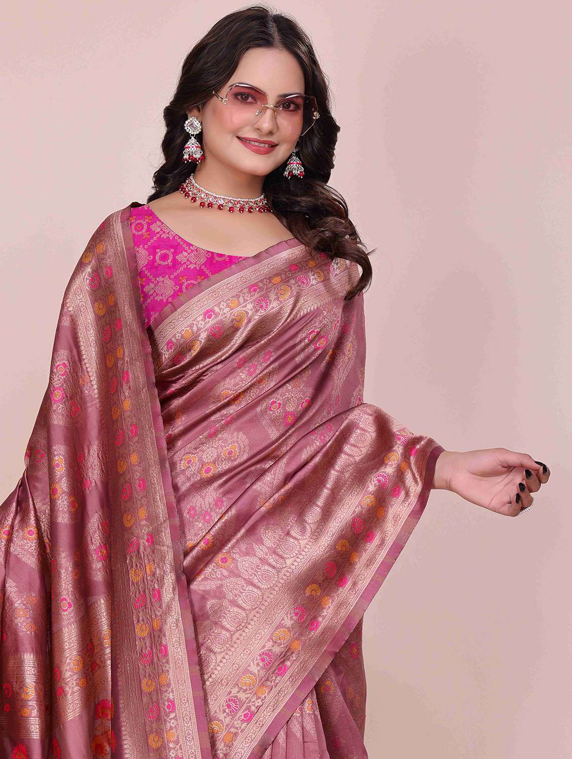 women self design banarasi saree with blouse - 22007094 -  Standard Image - 2