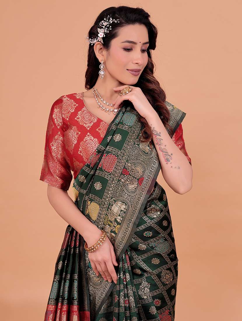 women self design banarasi saree with blouse - 22007100 - Standard Image - 2