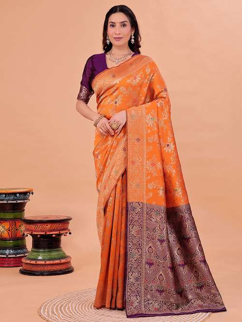 women self design banarasi saree with blouse - 22007110 -  Standard Image - 0