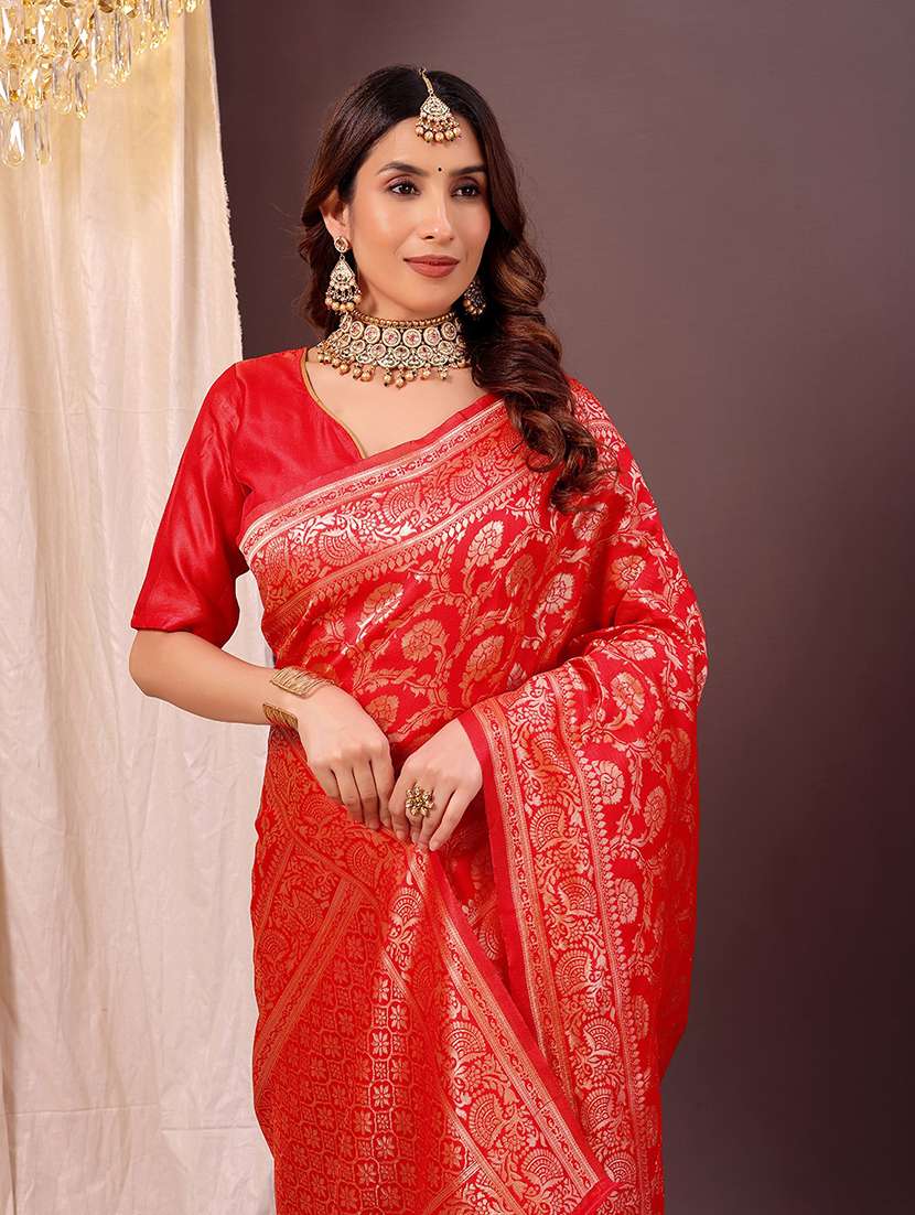 women self design banarasi saree with blouse - 22007116 -  Standard Image - 2