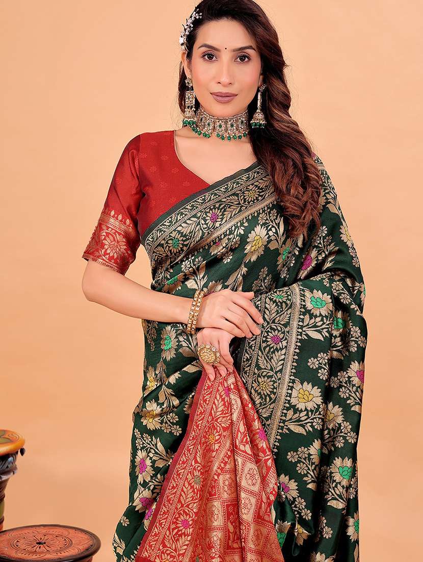 women self design banarasi saree with blouse - 22007123 - Standard Image - 2
