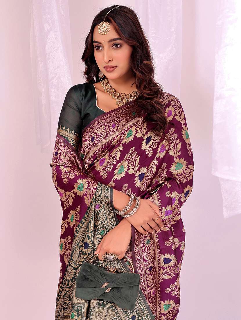women self design banarasi saree with blouse - 22007130 -  Standard Image - 2
