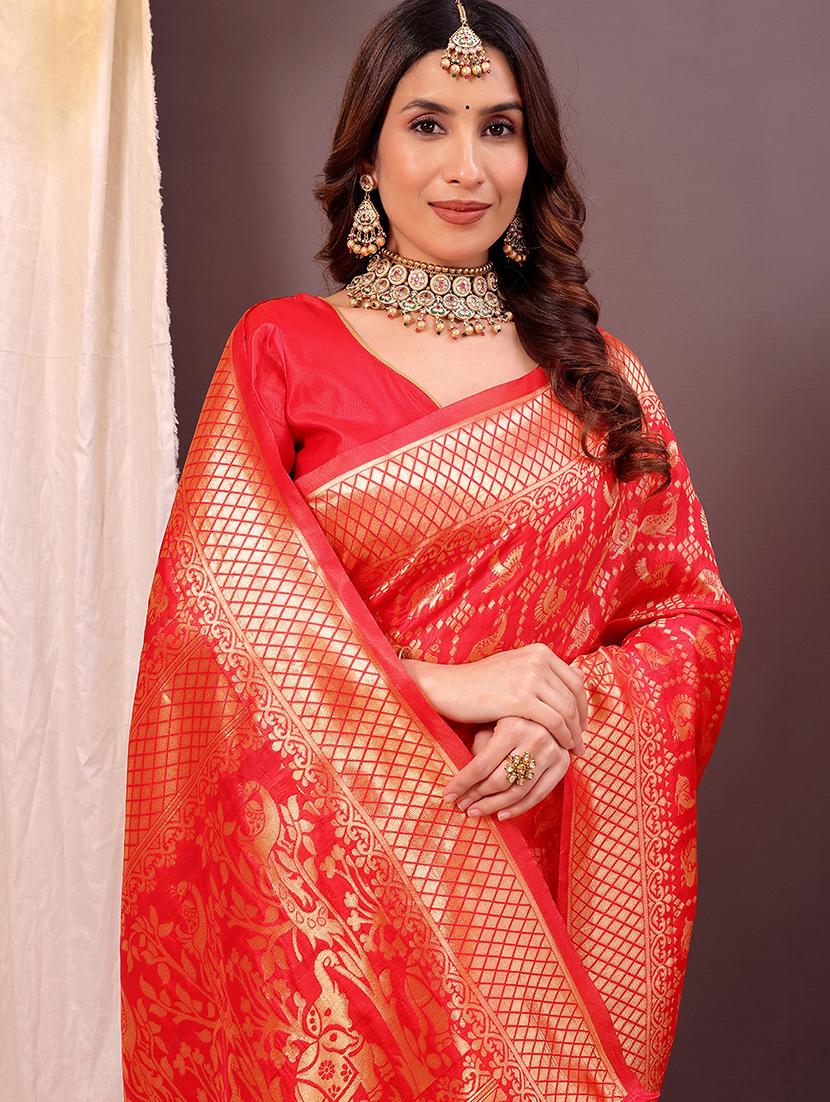 women self design kanjivaram saree with blouse - 22007145 - Standard Image - 2