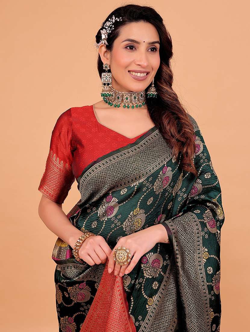 women self design kanjivaram saree with blouse - 22007151 -  Standard Image - 2