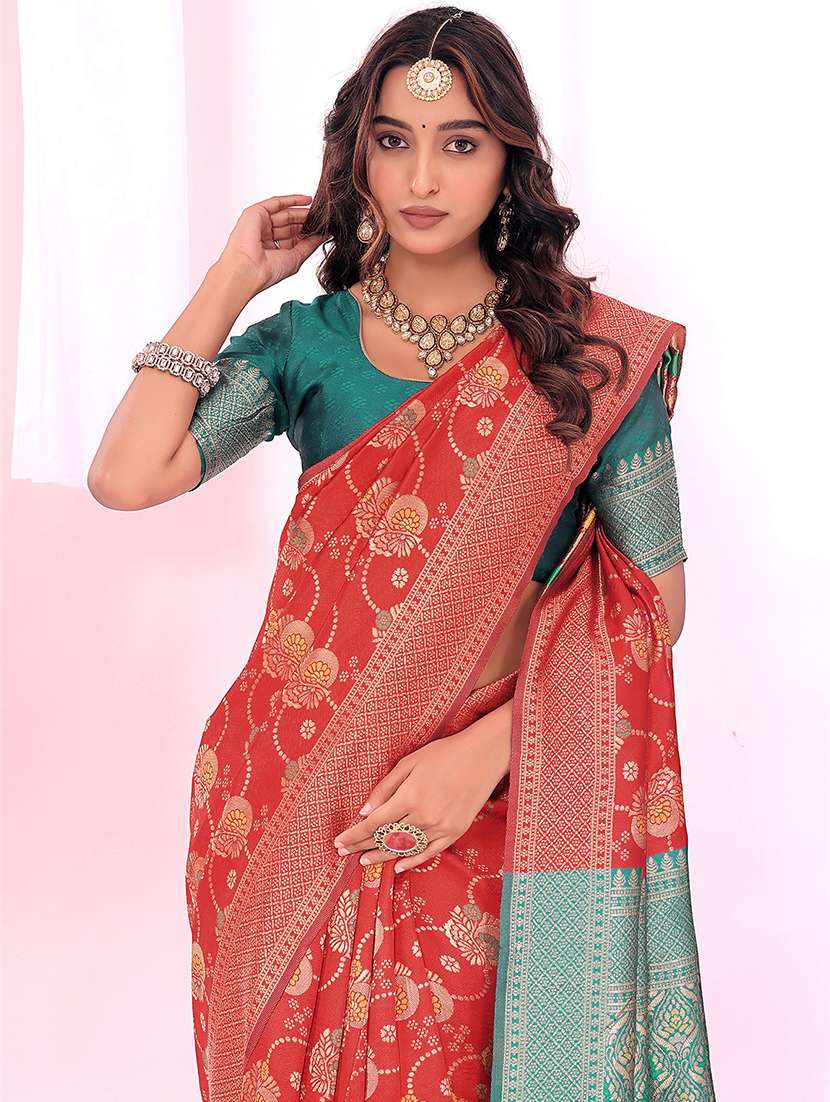 women self design kanjivaram saree with blouse - 22007155 -  Standard Image - 2
