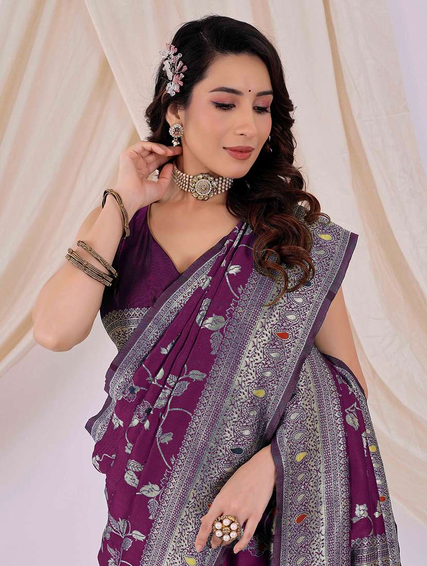 women self design banarasi saree with blouse - 22007165 -  Standard Image - 2