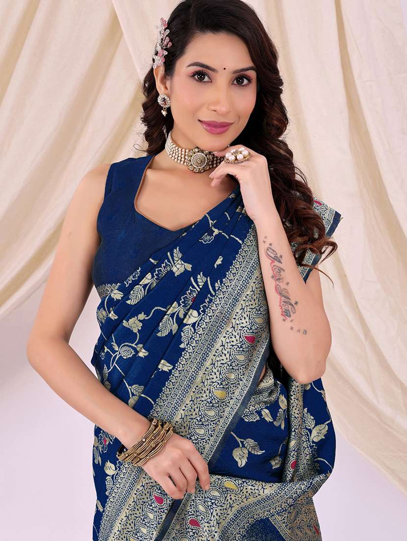 women self design banarasi saree with blouse - 22007169 -  Standard Image - 2