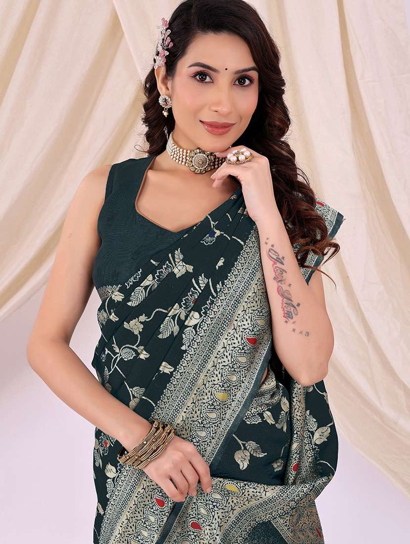 women self design banarasi saree with blouse - 22007174 -  Standard Image - 2