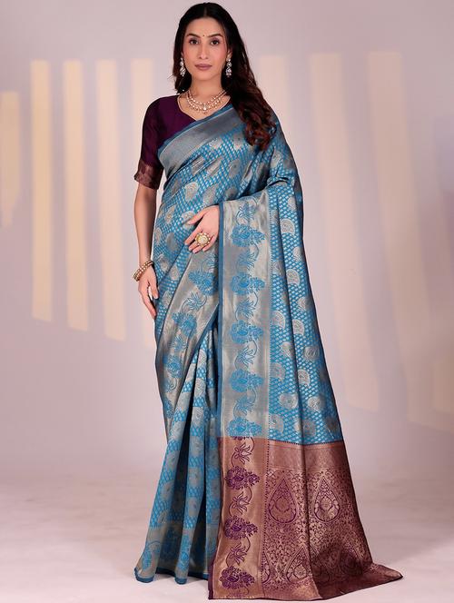 women self design banarasi saree with blouse - 22007191 -  Standard Image - 0