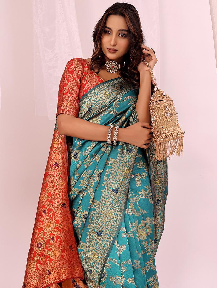 women self design banarasi saree with blouse - 22007215 - Standard Image - 2
