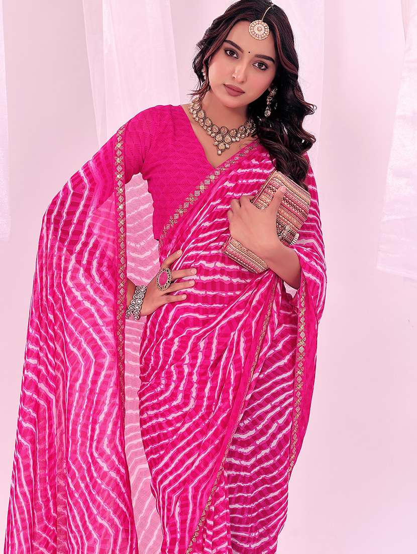women leheriya printed saree with blouse - 22007246 -  Standard Image - 2