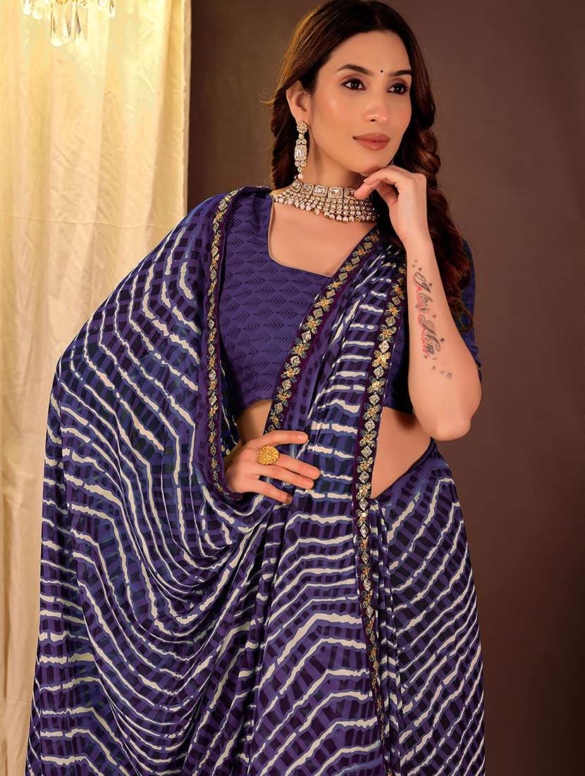 women leheriya printed saree with blouse - 22007249 -  Standard Image - 2