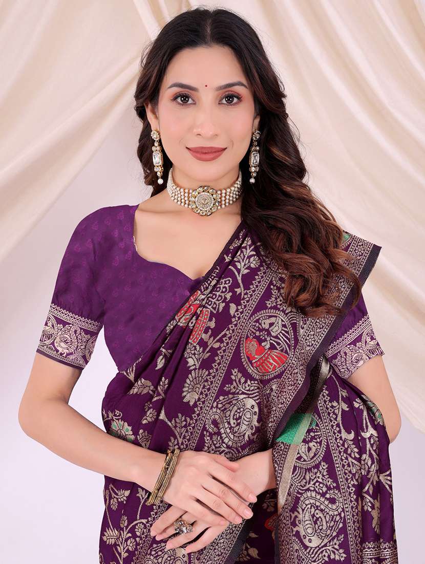 women self design banarasi saree with blouse - 22007272 -  Standard Image - 2