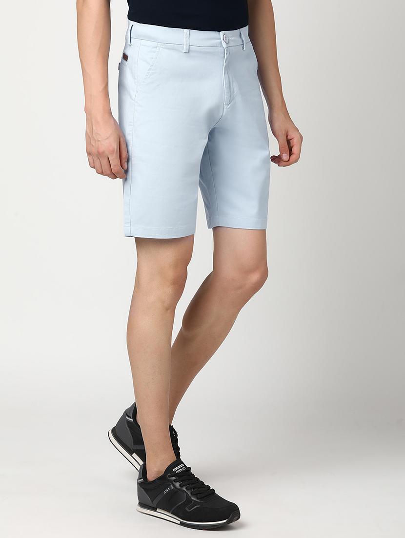 men solid mid rise regular fit shorts - 22007689 - Standard Image - 2