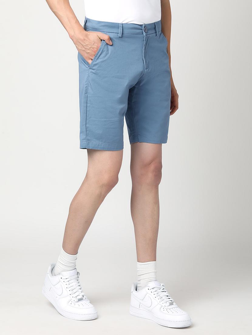 men solid mid rise regular fit shorts - 22007692 - Standard Image - 2