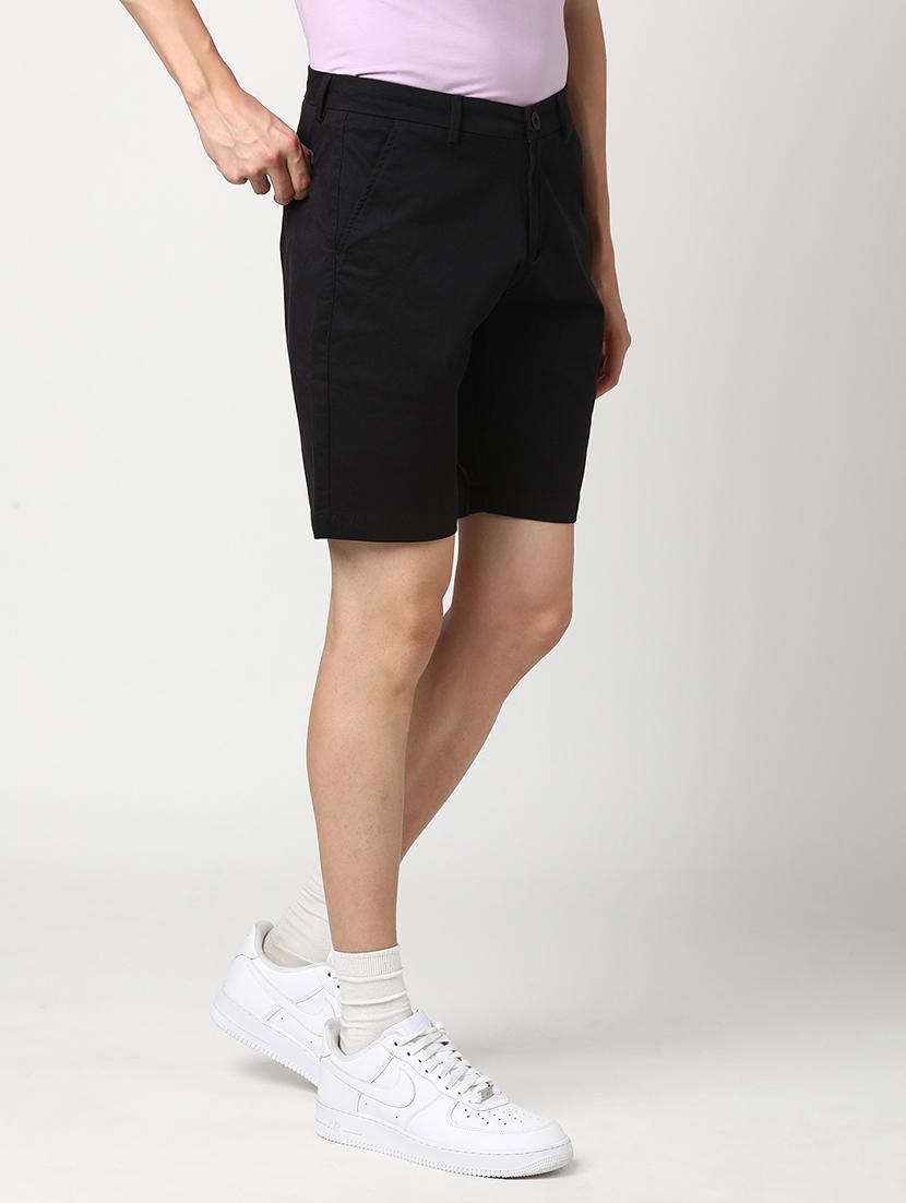 men solid mid rise regular fit shorts - 22007694 - Standard Image - 2