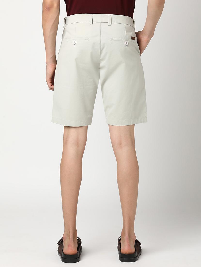 grey cotton s men solid mid rise regular fit shorts - 22007696 - Standard Image - 2