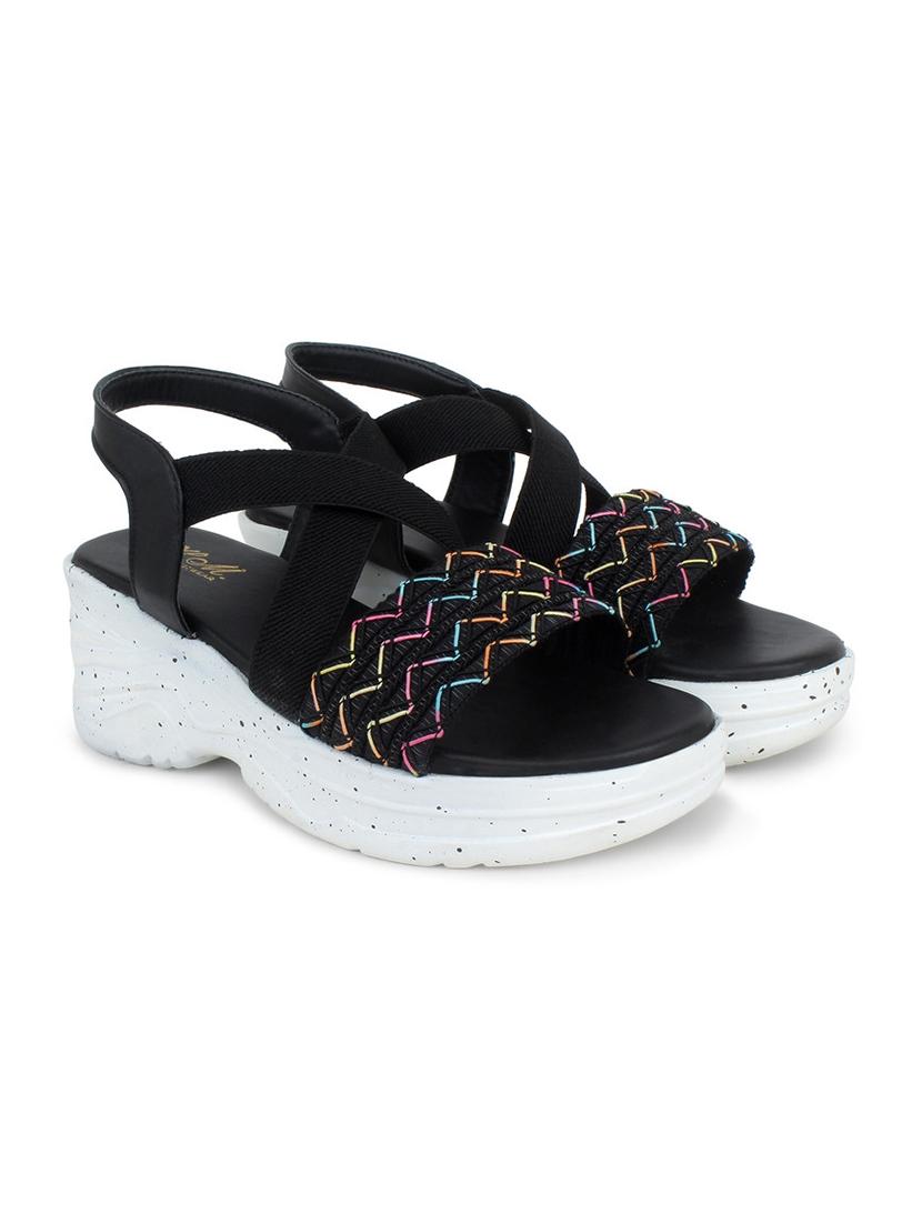women texture back strap wedge - 22007701 - Zoom Image - 0