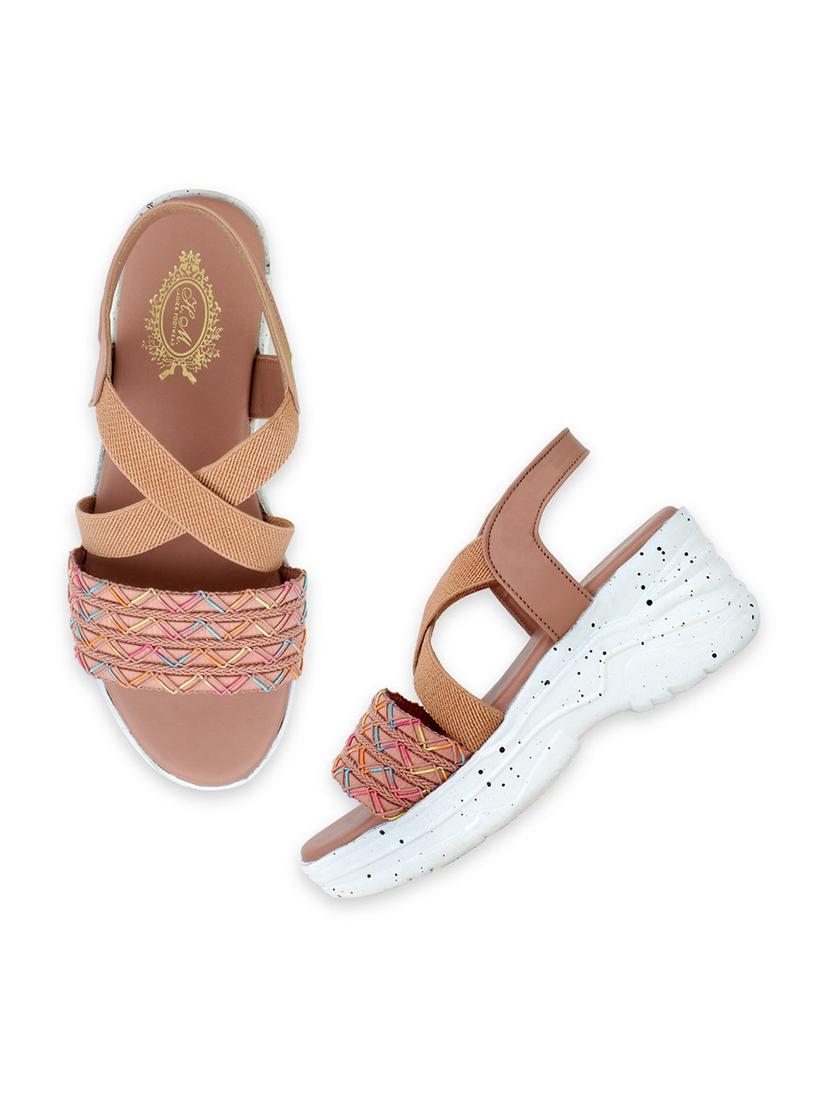 women texture back strap wedge - 22007703 - Standard Image - 2