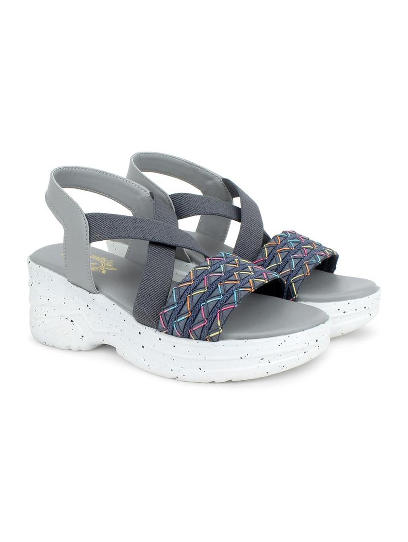 women texture back strap wedge - 22007704 - Zoom Image - 0
