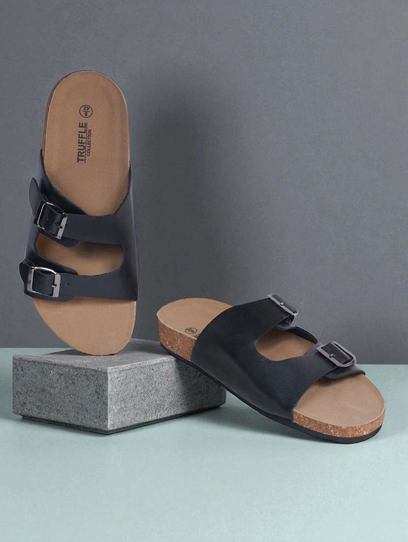 men black slip on sandal - 22007764 -  Zoom Image - 0