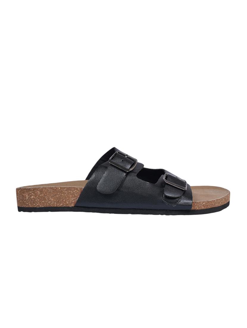 men black slip on sandal - 22007764 - Standard Image - 2