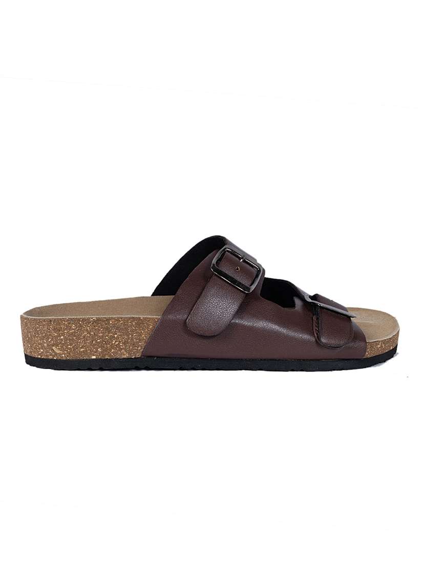 men brown slip on sandal - 22007765 - Standard Image - 2