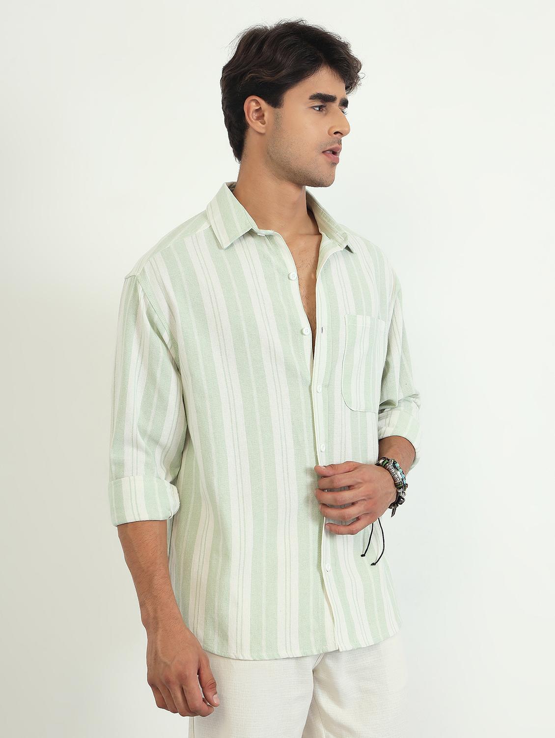 men striped long sleeve oversized casual shirt - 22007773 - Standard Image - 2