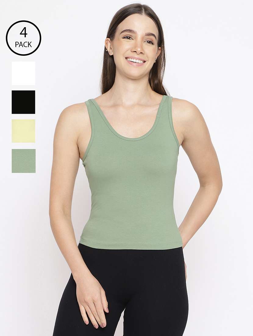 women pack of 4 solid camisole
