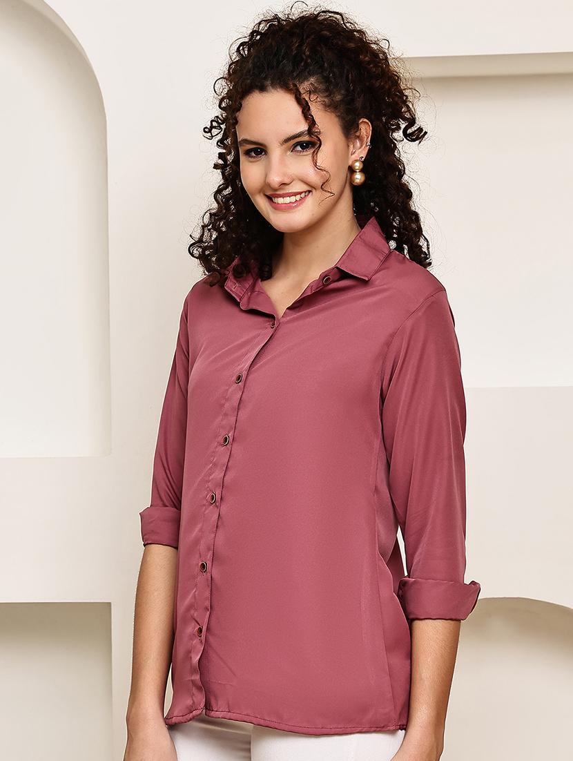 women solid long sleeve regular fit shirt - 22007913 - Standard Image - 2