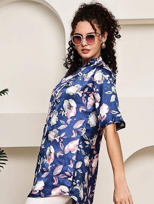 women floral printed short sleeve regular fit top - 22007919 -  Standard Image - 0