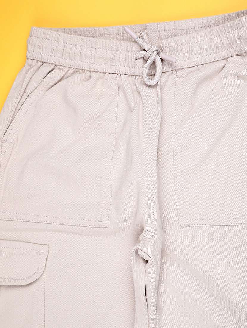 girls solid mid rise cargo - 22007988 -  Standard Image - 2