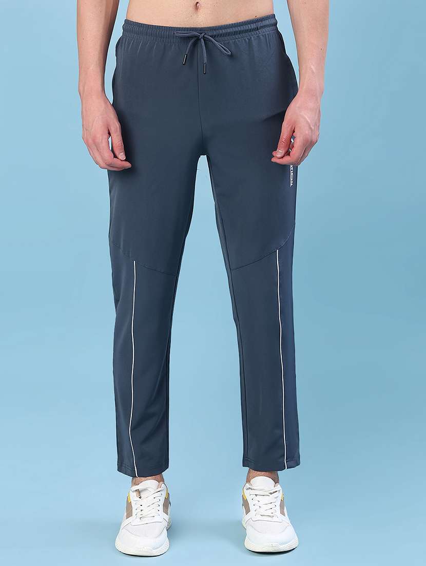 men solid mid rise ankle length track pant