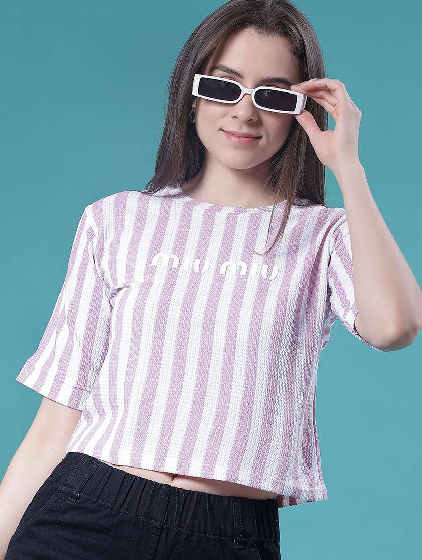 girls striped short sleeve t-shirt