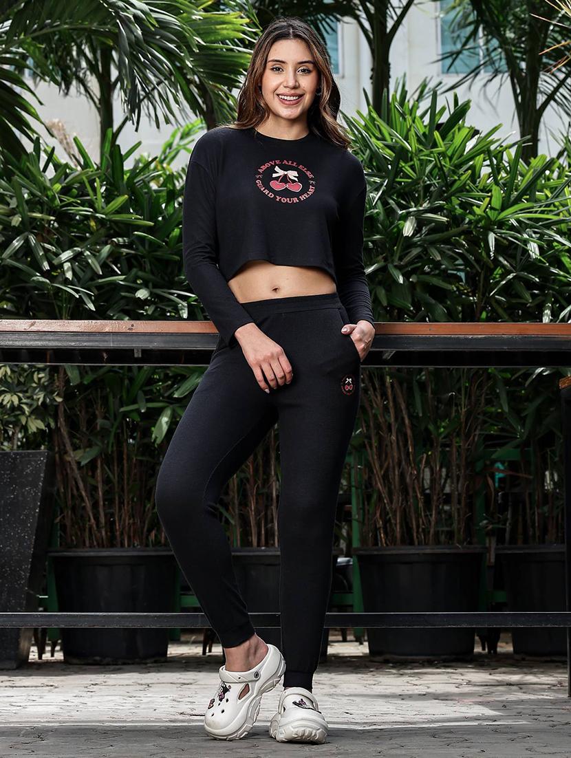 women printed long sleeve t-shirt and jogger set co-ord - 22008312 - Standard Image - 2