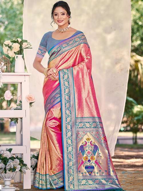 women self design kanjivaram saree with blouse - 22008710 -  Standard Image - 0