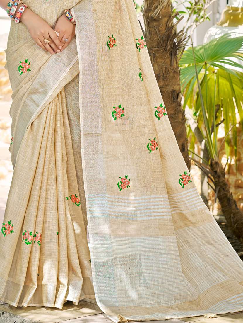 women floral bordered saree with blouse - 22008727 -  Standard Image - 2